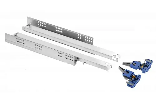 Направляющие скрытого монтажа MODERN SLIDE PRO L-450 с 3D регулировкой полного выдвижения для деревянных ящиков с доводчиком — купить оптом и в розницу в интернет магазине GTV-Meridian.